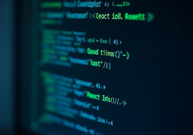 Code on a dark computer monitor